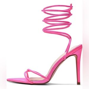 Elisabet Tang Sandals Strappy 4.3 inch Stilettos High Heels Lace Up Pointed Open